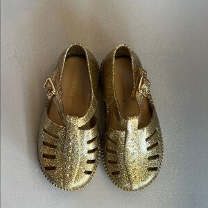Mini Melissa Gold Glitter Sandals